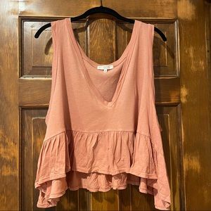 Truly Madly Deepy Nude Pink Ruffle Tank Top